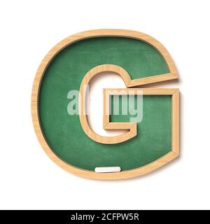 Carattere Chalkboarf 3d rendering lettera G Foto Stock