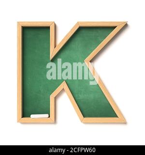 Carattere Chalkboarf 3d rendering lettera K Foto Stock