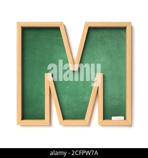 Carattere Chalkboarf 3d rendering lettera M Foto Stock