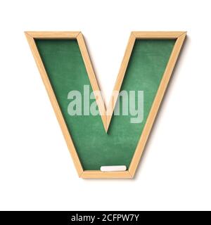 Carattere Chalkboarf 3d rendering lettera V Foto Stock