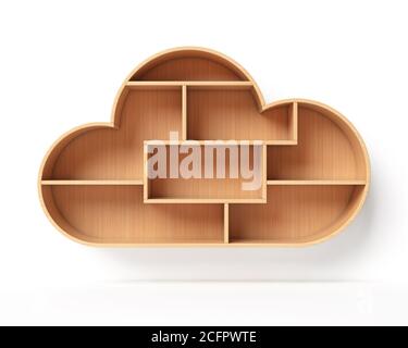 Librerie a forma di cloud, online libreria scaffale concetto 3D rendering Foto Stock