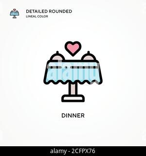 Icona vettore cena. Concetti moderni di illustrazione vettoriale. Facile da modificare e personalizzare. Illustrazione Vettoriale
