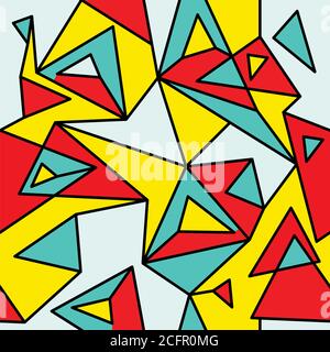 Frammento di cubismo geometrico, modello senza giunture Abstract 2.1. Illustrazione Vettoriale