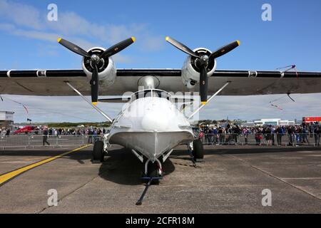 Spettacolo aereo Scottish International 2017. Sabato 2nd settembre Glasgow Prestwick Airport, Ayrshire, Scozia, Regno Unito . Vintage Catalina Aircraft . Consolidato - PBY-5A Catalina Foto Stock