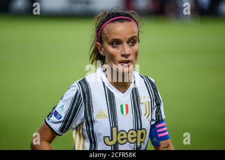 Torino, Italia. 06 settembre 2020. (9/6/2020) Barbara Bonansea di Juventus Donne in azione durante la Serie femminile UNA partita di calcio Juventus Donne contro San Marino. Juventus ha vinto oltre 2-0 San Marino al Juventus Center di Torino (Foto di Alberto Gandolfo/Pacific Press/Sipa USA) Credit: Sipa USA/Alamy Live News Foto Stock