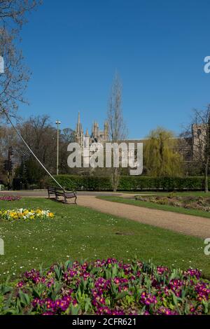 Peterborough e Bishop's Road Gardens, Peterborough, Cambridgeshire, Inghilterra. Foto Stock