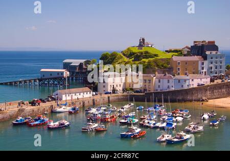 Tenby Harbour, Tenby, Pembrokeshire, Galles occidentale, Regno Unito Foto Stock