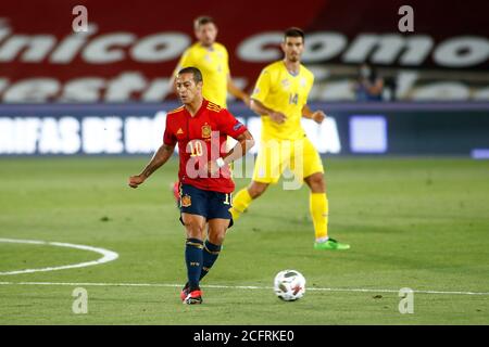 Thiago Alcantara di Spagna in azione durante la partita di calcio della UEFA Nations League tra Spagna e Ucraina il 06 settembre 2020 ad Alfredo di Stefan Foto Stock
