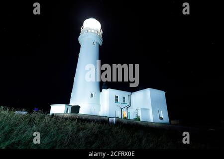 Nuovo faro di Flamborough nello Yorkshire orientale, Regno Unito Foto Stock