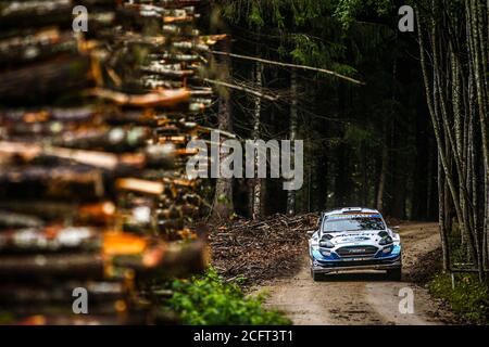 04 LAPPI Esapekka (fin), FERM Janne (fin), Ford Fiesta WRC, M-Sport Ford WRT, in azione durante il Rally 2020 Estonia, 4° round della FIA WRC Cham 2020 Foto Stock