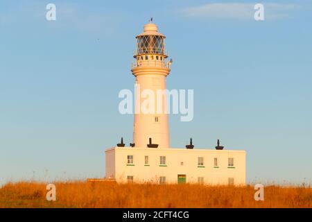 Nuovo faro di Flamborough nello Yorkshire orientale, Regno Unito Foto Stock