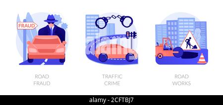 Illustrazioni vettoriali del concetto astratto di sicurezza stradale. Illustrazione Vettoriale