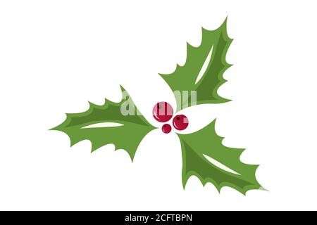 Holly berry Christmas Icona. Elemento di design. Illustrazione Vettoriale