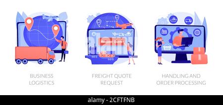 Illustrazioni vettoriali astratte sulle tecnologie di logistica intelligenti. Illustrazione Vettoriale