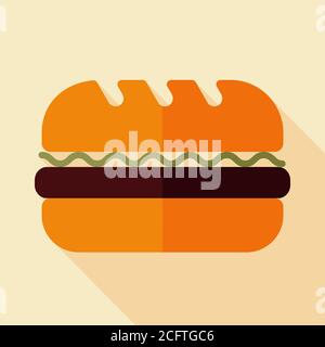 Icona del vettore Subway Sandwich. Fast food segno. Simbolo grafico per la cottura di siti web e app design, logo, app, UI Illustrazione Vettoriale