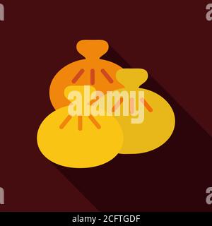 Icona vettore Khinkali. Fast food segno. Cibo nazionale georgiano. Simbolo grafico per la cottura di siti web e app design, logo, app, UI Illustrazione Vettoriale