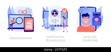 Illustrazioni vettoriali astratte sull'accesso ai dati e sull'esperienza dell'utente. Illustrazione Vettoriale