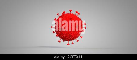 Rendering 3D banner di primo piano Coronavirus rendering 3D Foto Stock