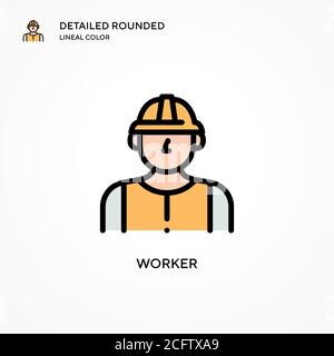 Icona vettore lavoratore. Concetti moderni di illustrazione vettoriale. Facile da modificare e personalizzare. Illustrazione Vettoriale