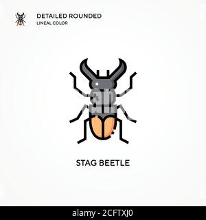 Icona vettore del beetle Stag. Concetti moderni di illustrazione vettoriale. Facile da modificare e personalizzare. Illustrazione Vettoriale