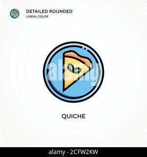 Icona vettore quiche. Concetti moderni di illustrazione vettoriale. Facile da modificare e personalizzare. Illustrazione Vettoriale
