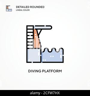Icona vettore piattaforma di immersione. Concetti moderni di illustrazione vettoriale. Facile da modificare e personalizzare. Illustrazione Vettoriale