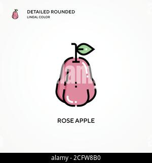 Icona vettore di mela rosa. Concetti moderni di illustrazione vettoriale. Facile da modificare e personalizzare. Illustrazione Vettoriale