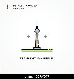Icona del vettore Fernsehturm berlin. Concetti moderni di illustrazione vettoriale. Facile da modificare e personalizzare. Illustrazione Vettoriale