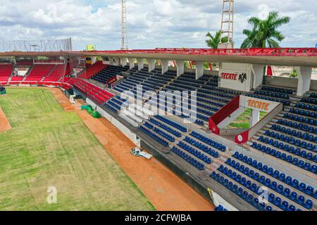 Stadio di baseball di navojoa Mayos. Vista aerea, fotografia aerea dello stadio di baseball dei Mayos della Mexican Pacific League. LMP. Panoramica dello stadio di baseball. Valle di Mayo. © (Foto di Luis Gutierrez / NortePhoto.com). Estadio de beisbol de los Mayos de Navojoa. Vista aérea, Fotografia aérea del estadio de beisbol de los Mayos de la Liga Mexicana del Pacifico. LMP . Panorámica de estadio de Beisbol. valle del Mayo. © ( Foto di Luis Gutierrez/NortePhoto.com). Foto Stock