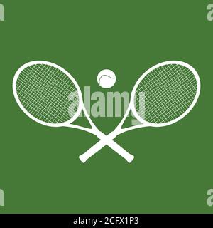Illustrazione di sagome di racchette e di una palla per il tennis. Elemento vettoriale per la vostra creatività Illustrazione Vettoriale