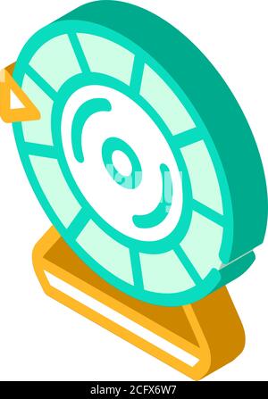 icona isometrica della ruota lotteria illustrazione isolata del vettore Illustrazione Vettoriale