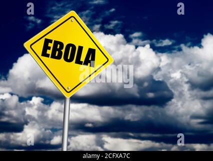 Segnale Ebola Ahead Foto Stock