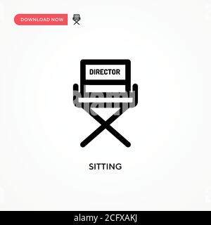 Icona vettore semplice seduto. Illustrazione vettoriale semplice e moderna per siti Web o applicazioni mobili Illustrazione Vettoriale