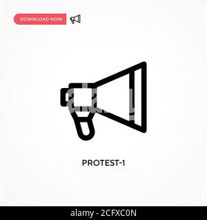 Icona del vettore semplice di protesta-1. Illustrazione vettoriale semplice e moderna per siti Web o applicazioni mobili Illustrazione Vettoriale