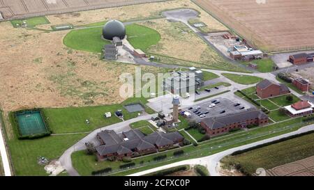 Vista aerea del Remote Radar Head Staxton Wold Foto Stock