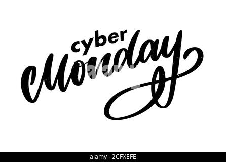 Lettera del Cyber monday. Vettore banner vendita Cyber monday. Design del banner Cyber monday. Background tecnologico. Pubblicità per eventi di concetto. Shopping natalizio. Illustrazione Vettoriale