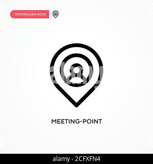 Icona vettore semplice punto di incontro. Illustrazione vettoriale semplice e moderna per siti Web o applicazioni mobili Illustrazione Vettoriale