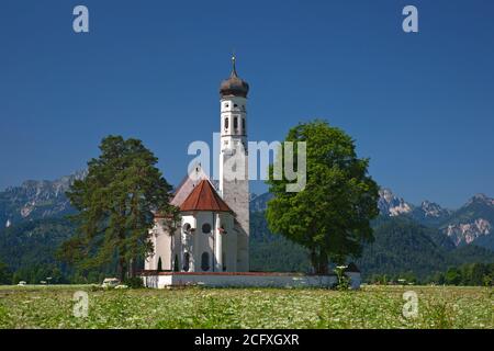 Geografia / viaggio, Germania, Baviera, Schwangau, chiesa di San Coloman vicino a Schwangau, Allgaeu, diritti aggiuntivi-clearance-Info-non-disponibile Foto Stock