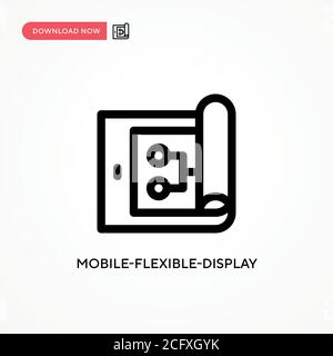 Icona vettoriale semplice con display flessibile mobile. Illustrazione vettoriale semplice e moderna per siti Web o applicazioni mobili Illustrazione Vettoriale