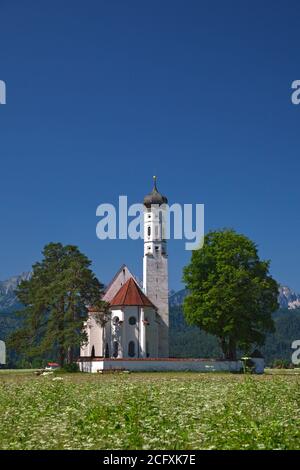 Geografia / viaggio, Germania, Baviera, Schwangau, chiesa di San Coloman vicino a Schwangau, Allgaeu, diritti aggiuntivi-clearance-Info-non-disponibile Foto Stock