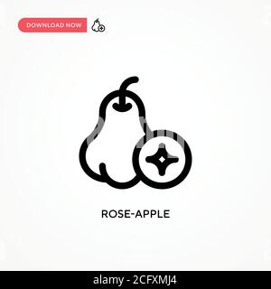 Icona vettore semplice rosa-mela. Illustrazione vettoriale semplice e moderna per siti Web o applicazioni mobili Illustrazione Vettoriale