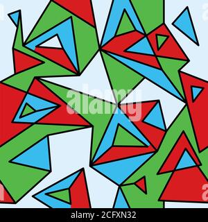 Frammento di cubismo geometrico, modello senza giunture Abstract 2.2. Illustrazione Vettoriale