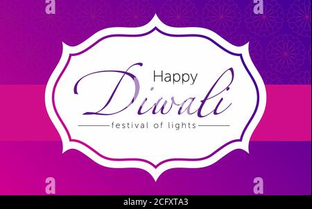 Happy Diwali testo design. Illustrazione vettoriale astratta. Illustrazione Vettoriale