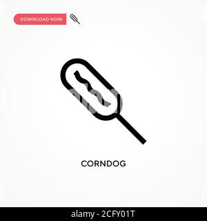 Icona vettore semplice Corndog. Illustrazione vettoriale semplice e moderna per siti Web o applicazioni mobili Illustrazione Vettoriale