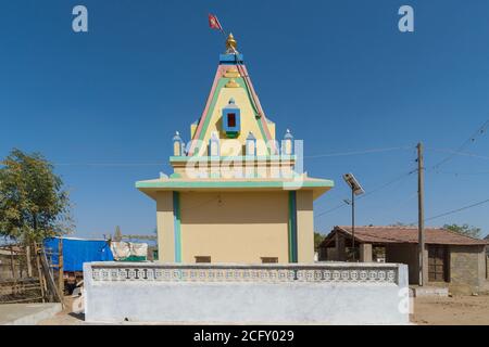 Khavda villaggio turistico, case, grande Rann di Kutch deserto, Gujarat, India Foto Stock