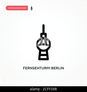 Fernsehturm-berlin icona vettoriale semplice. Illustrazione vettoriale semplice e moderna per siti Web o applicazioni mobili Illustrazione Vettoriale