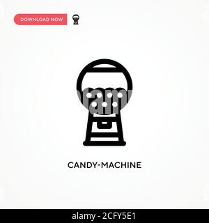Icona vettoriale semplice della caramella-macchina. Illustrazione vettoriale semplice e moderna per siti Web o applicazioni mobili Illustrazione Vettoriale