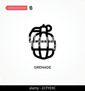 Icona vettore semplice Grenade. Illustrazione vettoriale semplice e moderna per siti Web o applicazioni mobili Illustrazione Vettoriale