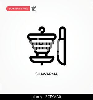 Icona vettore semplice Shawarma. Illustrazione vettoriale semplice e moderna per siti Web o applicazioni mobili Illustrazione Vettoriale