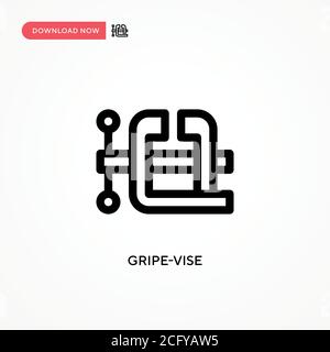 Icona vettore semplice gripe-vice. Illustrazione vettoriale semplice e moderna per siti Web o applicazioni mobili Illustrazione Vettoriale